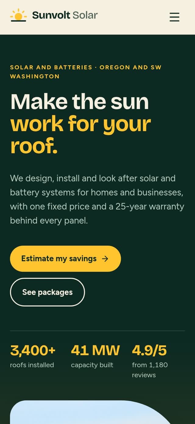 Sunvolt Solar on a phone