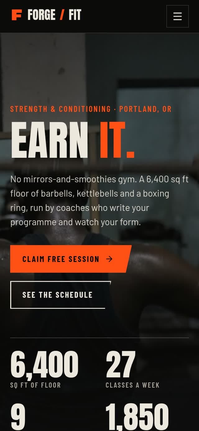 Forge Fitness on a phone