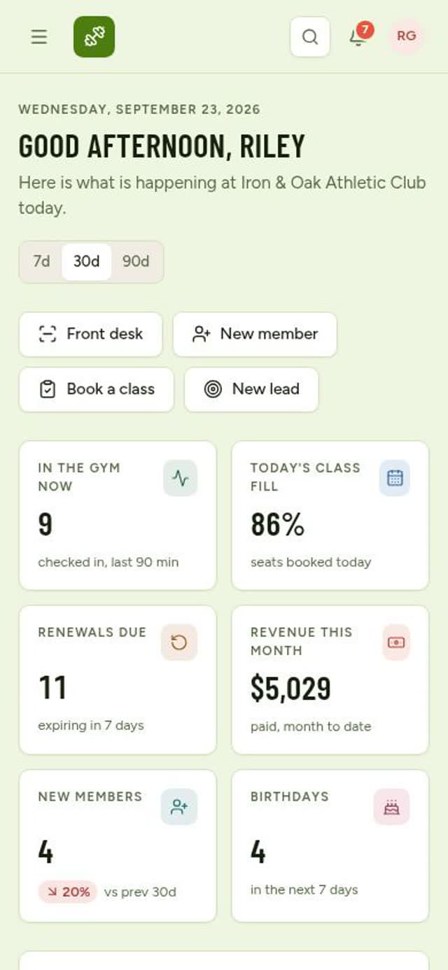 MemberHub on a phone