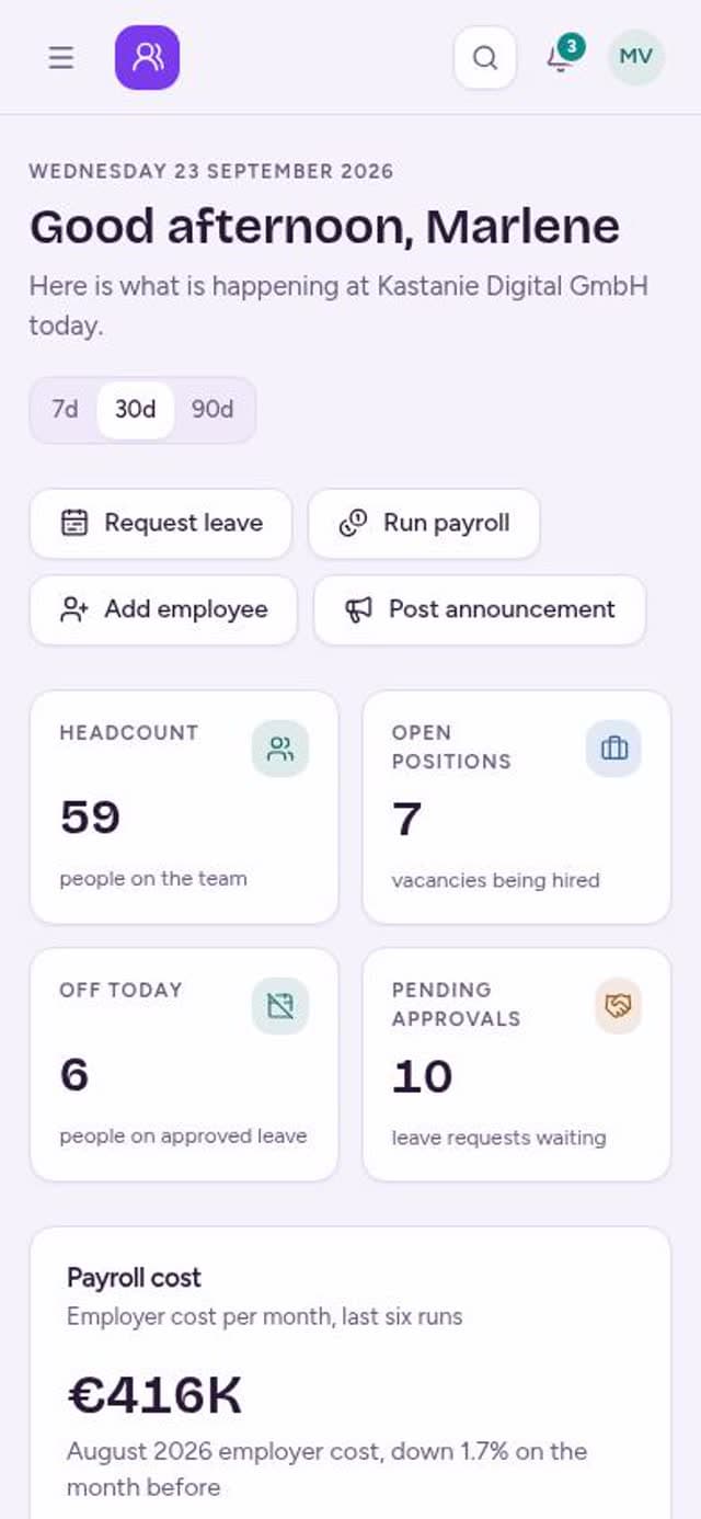 PeopleBase on a phone