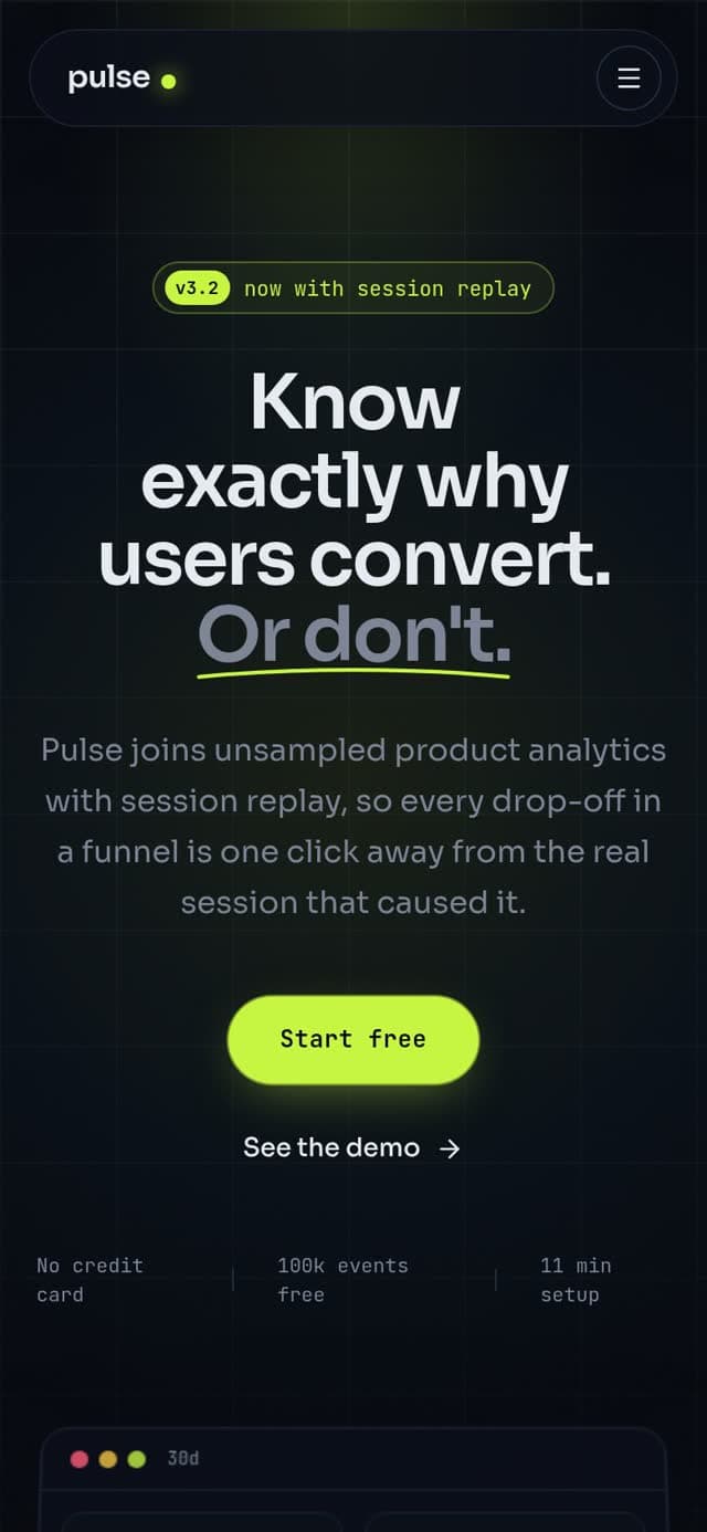 Pulse Analytics on a phone