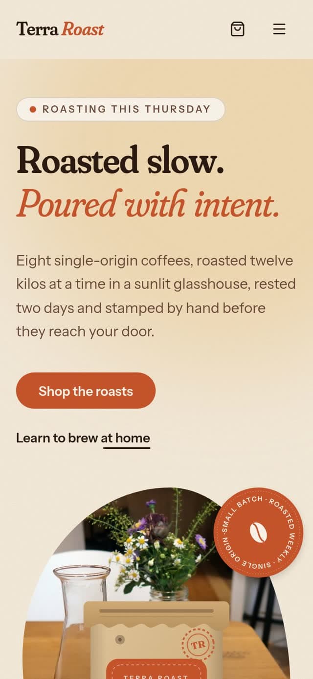 Terra Roast on a phone